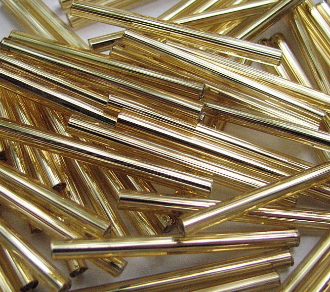 Стеклярус Preciosa 17020 Золотой 12 mm 1&nbsp;шт. в упаковке