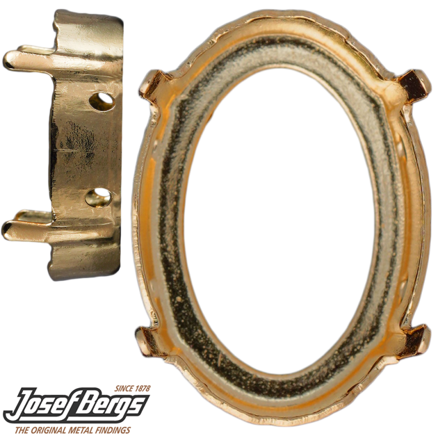 Пришивные оправы Josef Bergs A4120 Oval 6x4 mm открытая спина Gold (Light Gold) 360 шт