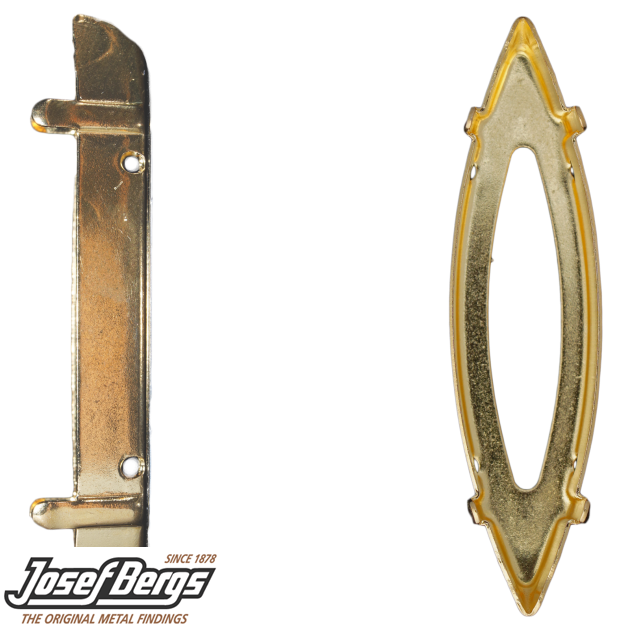 Пришивные оправы Josef Bergs A4221 Navette 35x9,5 mm открытая спина Gold (Light Gold) 16 шт