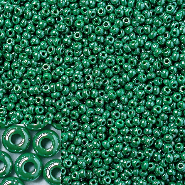 Бисер Preciosa Керамика в глазури 58250 Зеленый 10/0 1&nbsp;шт. в упаковке