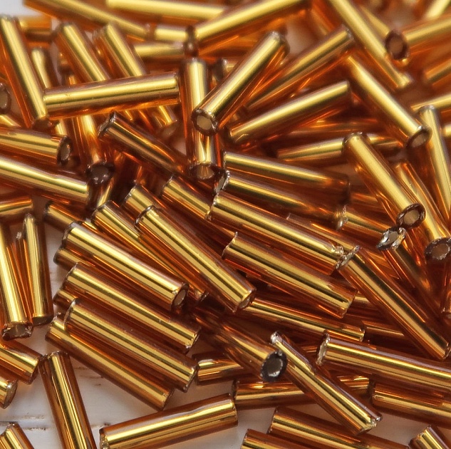 Стеклярус Preciosa 17070 Золотой 7 mm в упаковке