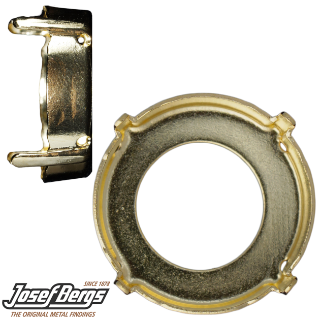 Пришивные оправы Josef Bergs A1122, A1201 Rivoli 14 mm открытая спина Gold (Light Gold) 144 шт