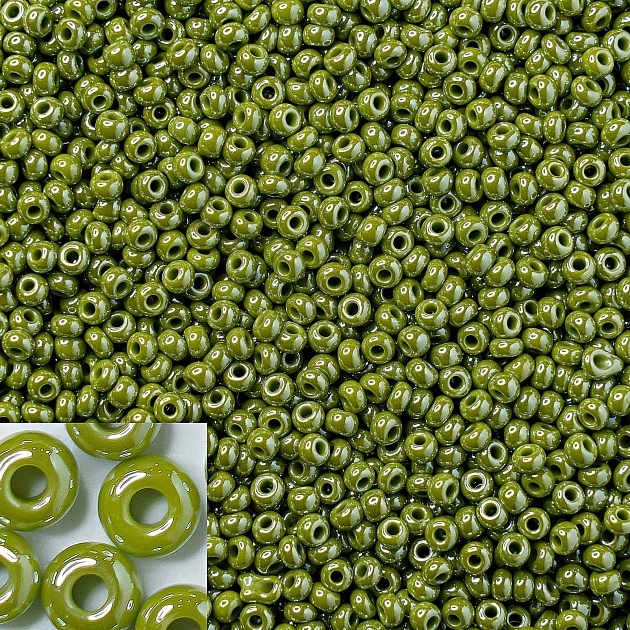 Бисер Preciosa Керамика в глазури 58430 Зеленый 10/0 1&nbsp;шт. в упаковке
